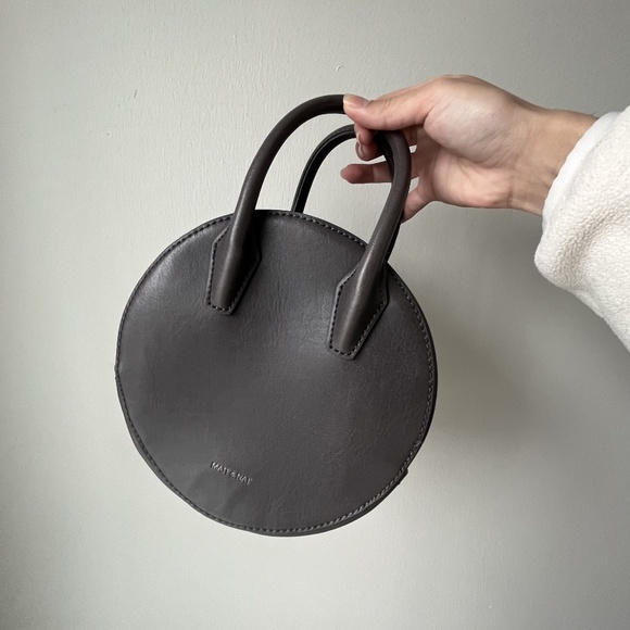Brown/Grey Mini Matt & Nat Circle Purse - Vegan Leather - Picture 1 of 5